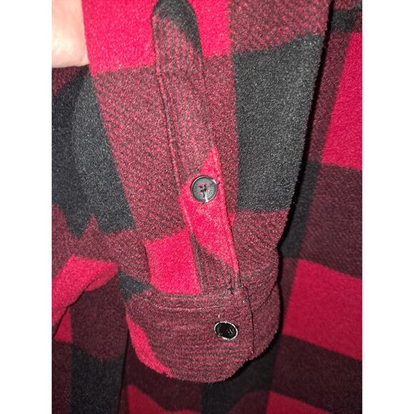 O'Neill Red and Black Plaid FLeece Button Up Shirt Size XL - Picture 7 of 9